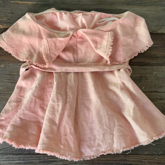 Lovers & Friends linen strapless ruffled top EUC - Picture 8 of 8